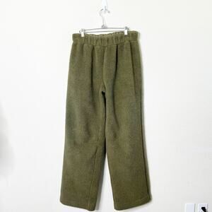 Entire Studios Sherpa Fluffy Green Sweatpants Wide Leg Womens Pant Size L